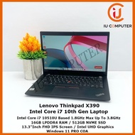 LENOVO THINKPAD X390 INTEL CORE I7-10510U 16GB RAM 512GB NVME SSD USED LAPTOP REFURBISHED NOTEBOOK