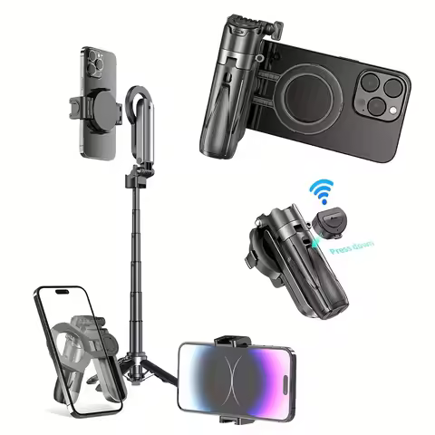 P15mini-C Magnetic Selfie Stick with Remote Extendable Cell Phone Tripod Stand Compatible with MagSa