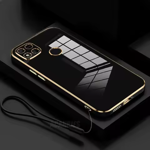 Redmi9c Luxury Plating Lanyard Silicone Case On For Xiaomi Redmi 9c 9a 9 10 10a 10c 12 13 13c 12c A1