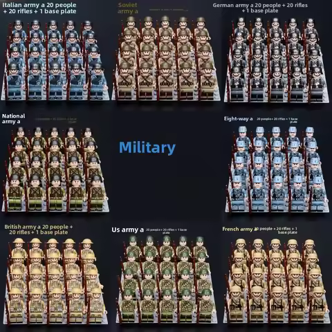 Small-particle mini dolls, World War II soldiers, dolls, children's toys of the eight-way Soviet-Ame