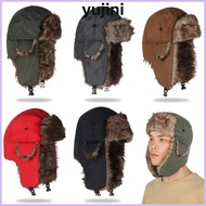 YUJINI Russian Ushanka Outdoors Earflap Fur Ski Hat