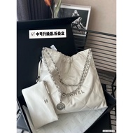 Chanel Chanel 22bag Garbage Bag 22 Small Bag Black Gold Leather Hobo