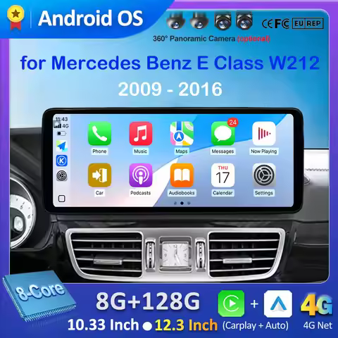 Car Radio Multimedia Player for Mercedes Benz E Class W212 2009 - 2016 QLED Screen 4G Android 14 Car