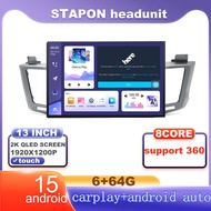 STAPON 13inch 6+64G for toyota rav4 2012-2018 Android15 1920x1200p 2k screen carplay android auto OC