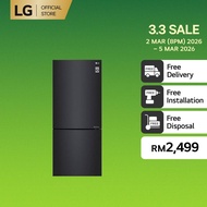 420L Bottom Freezer Fridge in Matte Black Finish