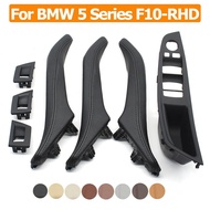 Right Hand Driver RHD Beige Black Car Interior Leather Door Handle Assembly 7PCS Set For BMW 5 Serie