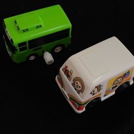 2台玩具車 Tayo小巴士發條車+統一超商open小將貨車@qc1007