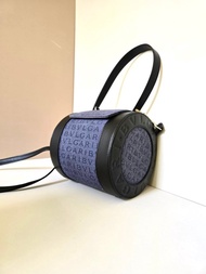 絕版中古包 Bvlgari古董老花水桶包 側背包 斜背包 單肩包 皮革包