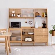 Wine Cabinet Storage Ultra-Thin Dining Side Cabinet Nordic Style Pure Red Cabinet All Solid Wood Sid