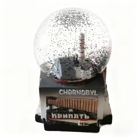 Chernobyl Snow Globe Ukrainian Nuclear Power Plant Tragedy In Pripyat Snow Globe Ornament