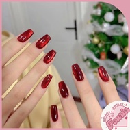 Fake nails, long nail box with luxurious 3D stone charms| FREE GLUE ️ 2H