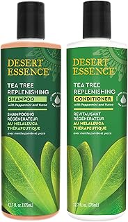 Desert Essence Tea Tree Replenishing Shampoo and Conditioner Bundle - 12.7 Fl Ounce - Therapeutic -