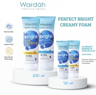 WARDAH perfect bright creamy foam 50 ml | 100 ml | smooth glow | oil control - sabun muka wardah per