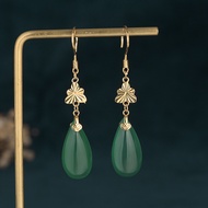 Her Lab Jewelry | 2023 Mới phong cách cung điện Retro Phụ Kiện ngọc bích giả Bông tai thả Thời Trang