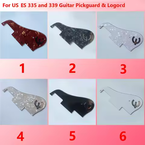 Electric Guitar Scratch Plate for ES 335 & ES 339 3Ply Guitar Pickguard & Logo Replacement parts