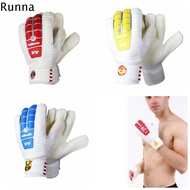 RUNNA 1 Pair กันลื่น ถุงมือผู้รักษาประตูโกล ลาเท็กซ์ ป้องกันนิ้วมือ ถุงมือผู้รักษาประตูเกม ถุงมือผู้