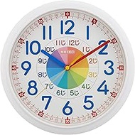 Seiko Clock Educational Analog Wall Clock, White, KX617W, White