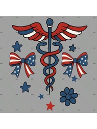 1pc/2pcs/3pcs Nurse 4th Of July Patriotic Nurse Patches Pattern Iron On Transfer Stickers For T-Shir