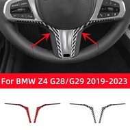 For BMW Z4 Series G28 G29 2019-2023 Carbon Fiber Accessories Interior Car Steering Wheel Panel Trim 