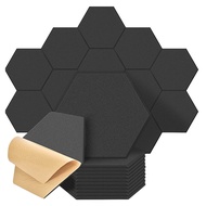 (SQGJ) 14 Pack Hexagon Acoustic Panels Beveled Edge Sound Proof Foam Panels,Sound Proofing Padding for Wall,Acoustic Treatment