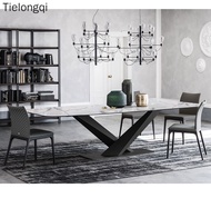 TLQ Marble Dining Table Sintered Stone Table Restaurant Table