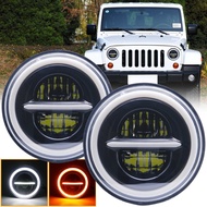 Round 7'' inch LED Headlight For Jeep Wrangler JK JKU TJ LJ 1997-2018 H6024 Bulb LED Headlamp with H