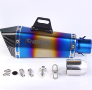 Spot 38-51mm Akrapovic Slant Exhaust Pipe Premium Stainless Steel CanisterPipe Tailpipe Akrapovic