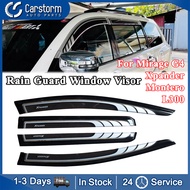 Carstorm Rain Guard Window Visor For Mitsubishi Mirage G4 2012-2024 Rain Visor Door Visor 4Pcs/Set
