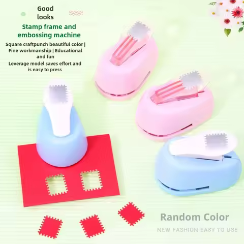 1pc Color Random Stamp Border DIY Punch Stamp Shape Craft Puncher Embossing Machine Easy Pressing fo