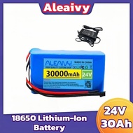 Aleaivy Lithium-Ion Battery 24V 30Ah 7S3P 18650  Pack (29.4V Nominal) + 2A Charger - for Electric Bi