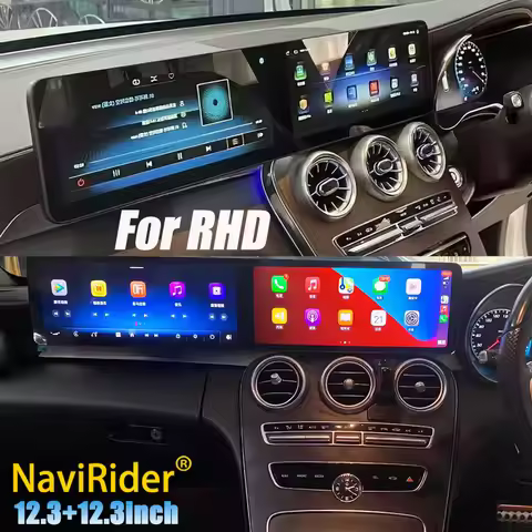 RHD Android Dual Screen For Mercedes Benz C Class W205 Glc X253 C180 C200 C220 C300 C350 2016-2022 M