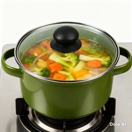 20 cm Enamel Dutch Oven Pan with Glass Lid Home Line