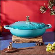 3 QT Enameled Dutch Oven Pot with Lid, Cast Iron Dutch Oven with Dual Handles for Bread Baking, Cook