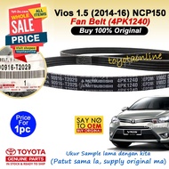 Vios 1.5 (2014-16) Alternator / Fan Belt (Original) NCP150 4PK1240 90916-T2029 90916-T2030 TOYOTA