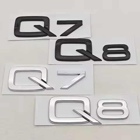 For Audi Q7 Q8 Quattro Car Sticker Accessories ABS Logo Q7 Q8 Rear Trunk Badge Emblem Decals Auto Le