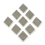 100 Pcs Stainless Steel Charms Rhombus Blank Stamping Tag Pendants Links Smooth