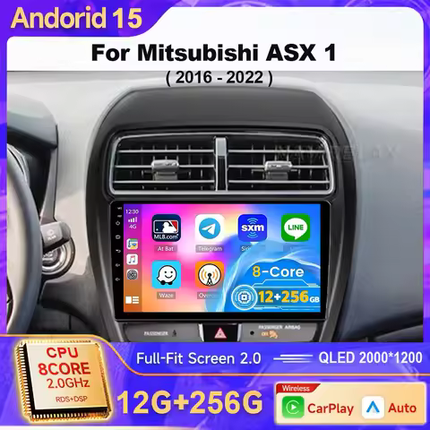 For Mitsubishi ASX 1 2010 - 2016 2K QLED Android Car Radio Multimedia Android 15 Video Player GPS St