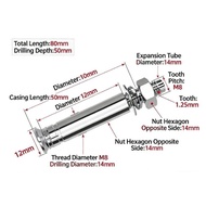 [January New] Set of 8 Stainless Steel 304 Expansion Bolts for Concrete & Brick❀