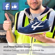 SAFETOE Men Fashion Blue Sports Safety Shoes SneakerLightweight Composite Toe Work Shoes