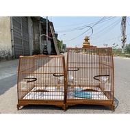 Cage Frame Greeting Old Bamboo Crest Self-Assembling Thai Shape, Square Crest Greeting Bird Cage Cheap Accessories Chictta Bird Cage