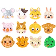 12 Diamond Painting Sticker DIY Toys Multi Design Cartoon Animals DIY Art Craft For Kid