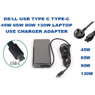 DE/LL USB TYPE C TYPE-C 45W 65W 90W 130W LAPTOP USE CHARGER ADAPTER