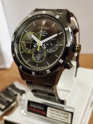 Seiko Criteria 精工錶 藍寶石面 雙錶帶 黑鋼帶 皮帶 42mm Sapphire Glass Solar Powered Automatic Chronograph 光動能 太陽能 e