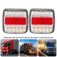 ไฟท้าย20LED 2ชิ้น12V/24V สำหรับรถบรรทุกพ่วง (ฝาครอบหลอดไฟสีขาว) ไฟท้าย