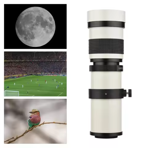 Camera MF Super Telephoto Zoom Lens F/8.3-16 420-800mm T Mount with Adapter Ring Universal 1/4 Threa
