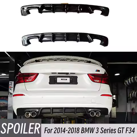For 2014-2018 BMW 3 Series GT F34 Ordinary Edition 4Door Car Rear Bumper Diffuser Lip Spoiler Splitt