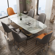 【SG Sellers】Dining Table Marble Dining Table Dining Room Furniture Dining Table Set Marble Dining Chair Restaurant Table Living Room Scratch Resistant High Temperature Dining Table