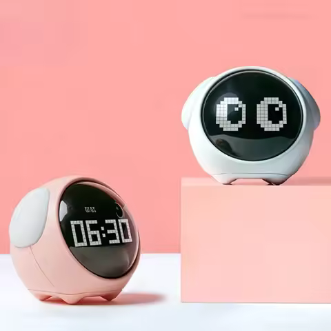 Xiaomi Cute Expression Alarm Clock Snooze Child Kids Digital Alarm Clocks Voice Control Intelligence