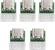 Xiwai 5pcs/lot DIY OEM USB Type C Female Plug Socket to 4 Pin Pitch=2.54mm Wafer Jack Vertical USB2.