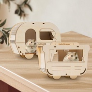 Hamster Chewable Hideouts Wooden Hamster Hideout Cabin with Mortise and Tenon Indoor Hamster Toys for Game Room Living Room Balcony Study Room Children's Room ordinary
